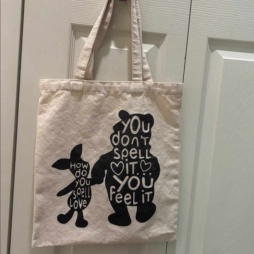 Piglet and Pooh Bear Canvas Tote Bag